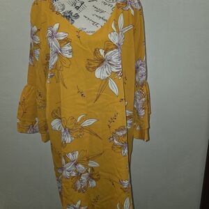 Belongsci Floral Yellow Dress